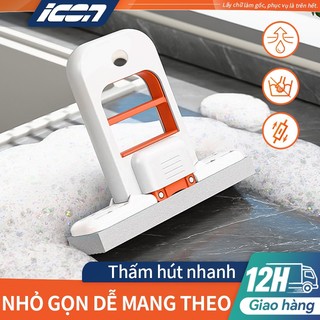  Cây Lau Đa Năng Tự Vắt Thông Minh ICON - Chổi Lau Bàn Bếp Kính Nhà Tắm - Bọt Biển Thấm Hút Tốt 