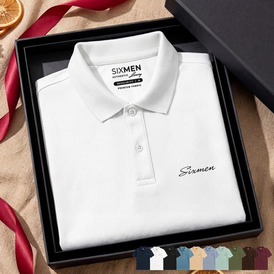 Áo Polo nam cao cấp có cổ [Tặng Kèm Hộp Quà] - BASIX LOGO SIXMEN vải cá sấu FeelMax thoáng mát