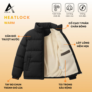  Áo Khoác Phao Nam Nữ AZILA Lót Lông Cừu Mềm Mại Ấm Áp Áo Phao Đại Hàn 3 Lớp Siêu Dày Siêu Ấm 