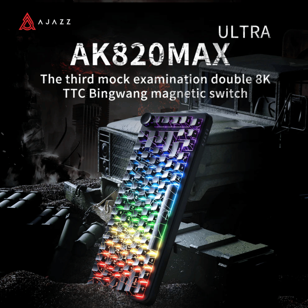 Bàn Phím Cơ Gaming AJAZZ AK820 MAX Ultra HE – 3 Chế Độ, Độ Chính Xác 0.01mm, Polling Rate 8K+8K
