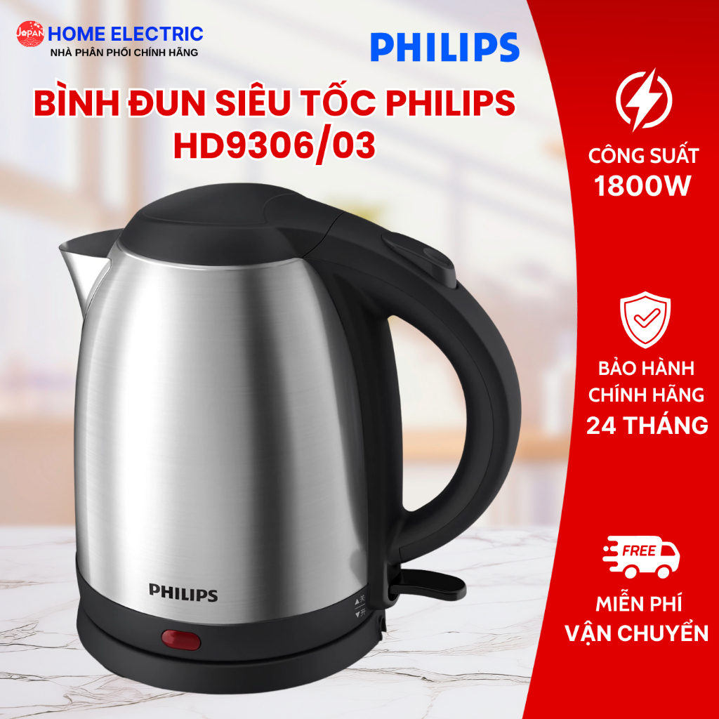 Bình đun siêu tốc Philips HD9306/03 1800W