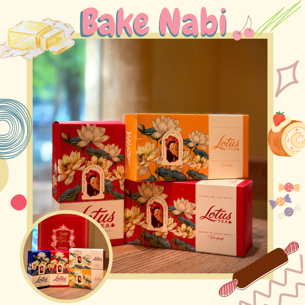 (VỎ HỘP TẾT) SET 10 VỎ HỘP ĐỰNG TRÀ/CHÈ LOTUS MẪU TẾT