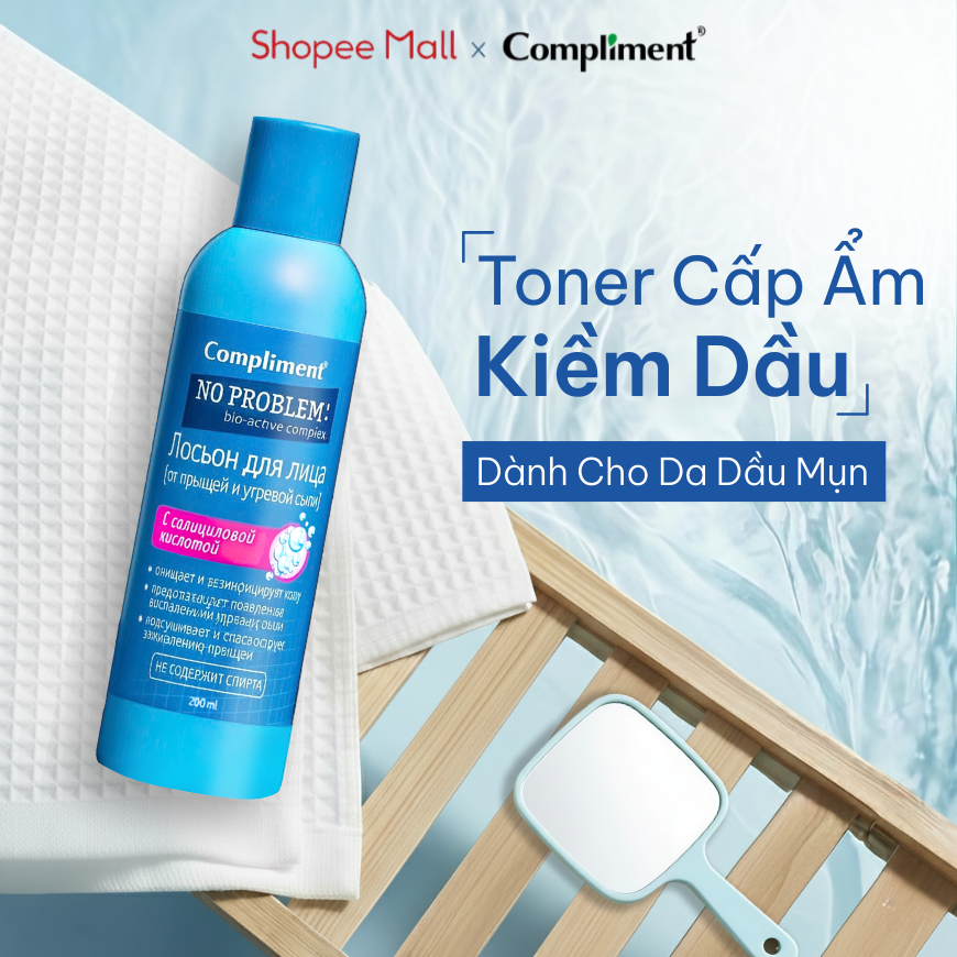 Nước Hoa Hồng Compliment Cân Bằng Độ pH, Dưỡng Ẩm, Kiểm Dầu & Ngăn Ngừa Mụn 200ml