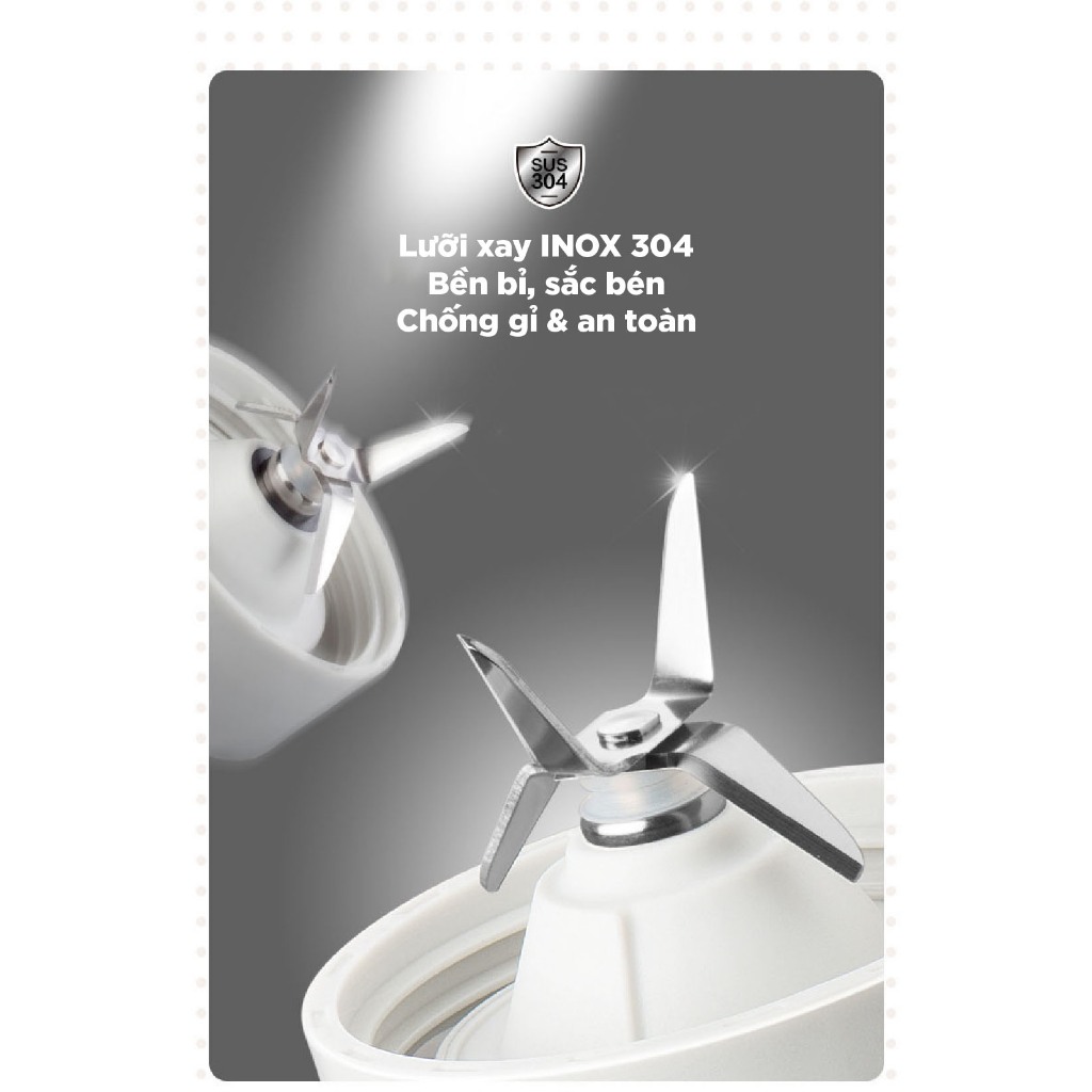 Máy xay sinh tố cầm tay 2 cối Bear BL-4H04M (LLJ-C04W1),150W, Lưỡi dao 4 cánh xay đá bi, BH 18 Tháng | BigBuy360 - bigbuy360.vn