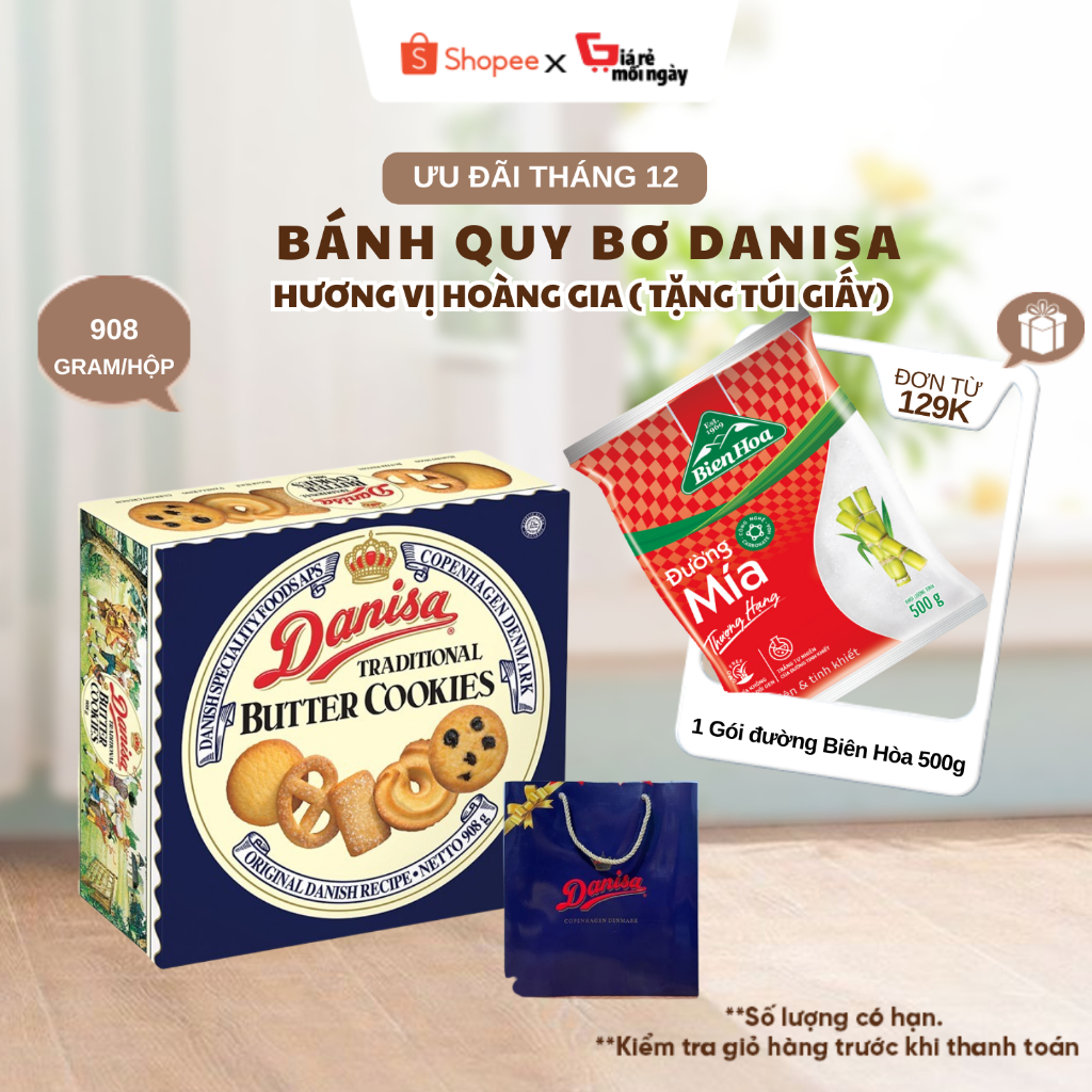 [DATE MỚI] Bánh quy bơ Danisa Hộp 908g