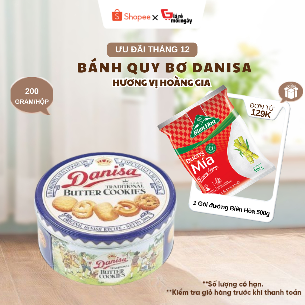 Bánh quy bơ Danisa Size nhỏ Hộp 200g