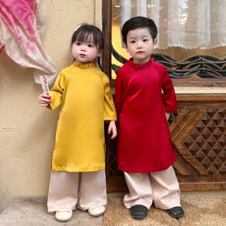  Áo Dài Bé Trai Bé Gái Fbaby Thiết Kế Trơn Mềm Mịn Mặc Tết Đi Chơi Chất Liệu An Toàn Cho Bé 