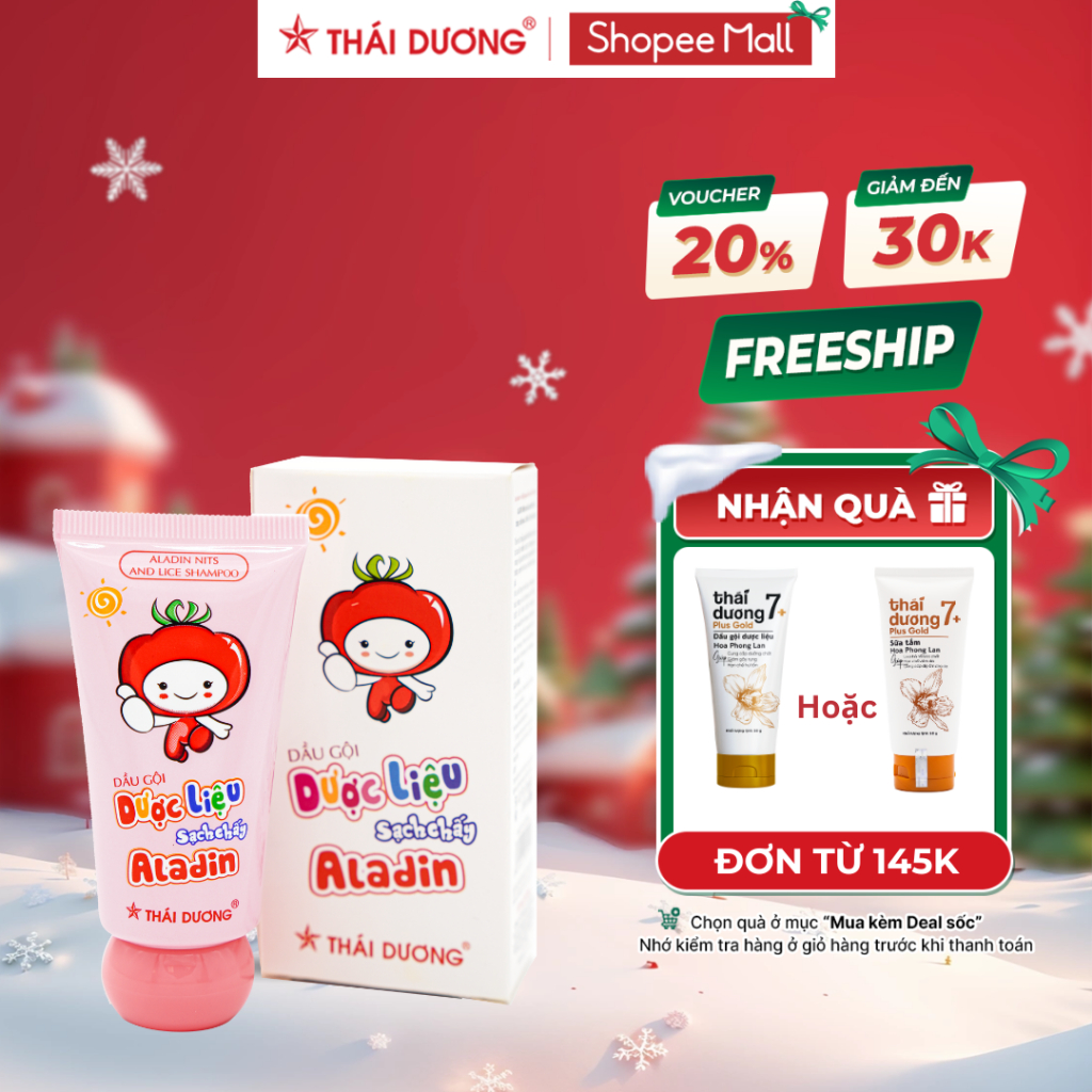 Dầu gội Dược liệu Sạch chấy ALADIN (Hộp 1 tube 30g) Sao Thái Dương