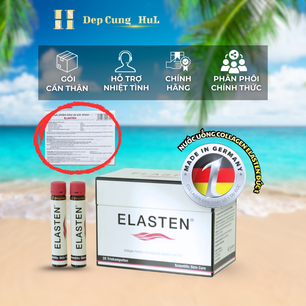 [ẢNH TEM QR THỰC TẾ ] Elasten Collagen Giúp Da Căng Mịn, Chống Lão Hóa, Tóc Chắc Khỏe - Collagen Đức