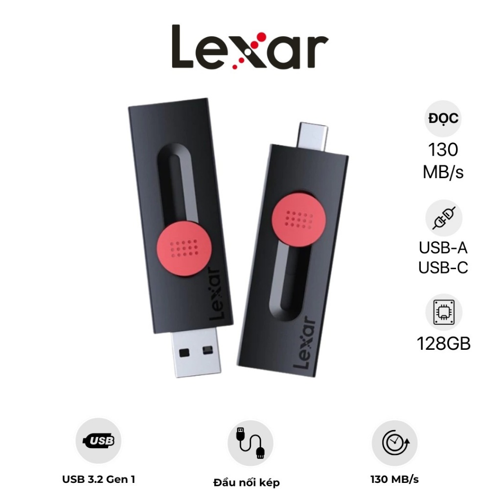 USB 128GB/64GB 3.2 -Lexar Dual Drive D300 USB 3.2 Gen1 Type-C