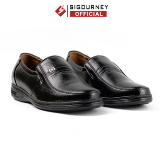  Giày nam trung niên da bò cao cấp dùng làm quà tặng cho bố SIGOURNEY SIG-14 màu đen 