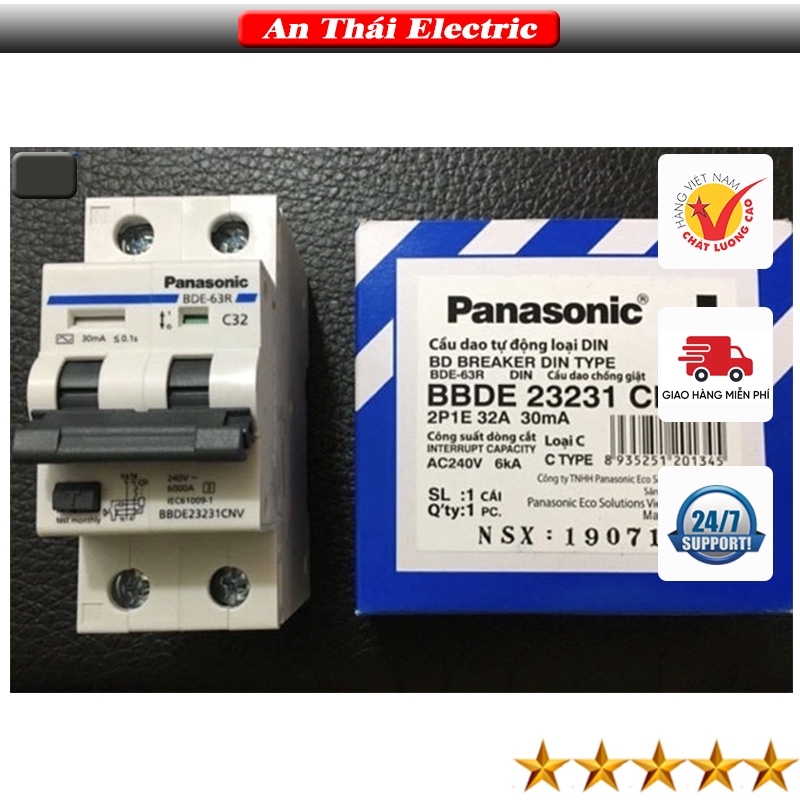 RCBO Aptomat chống giật, chống quá tải & ngắn mạch Panasonic