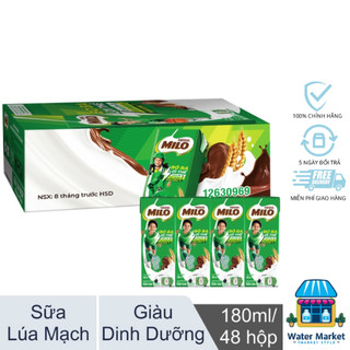 Thùng 48 hộp sữa lúa mạch Nestlé MILO x 180ml