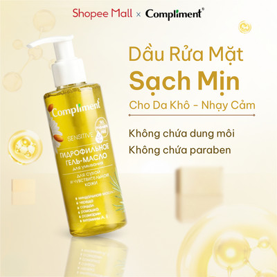 Gel Rửa Mặt Sạch Thoáng Compliment Dry Sensitive Cấp Ẩm Dịu Nhẹ Bảo Vệ Da Khô Nhạy Cảm 150ml