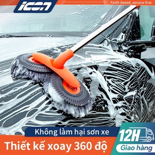 Cây lau xe hơi 2 đầu xoay 360° ICON - Làm sạch không vết xước, vệ sinh mọi ngóc ngách