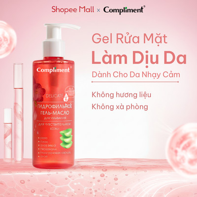 Dầu Gel Rửa Mặt Compliment Sensitive Skin Làm Sạch Dịu Nhẹ & Giảm Mẩn Đỏ Cho Da Nhạy Cảm 150ml