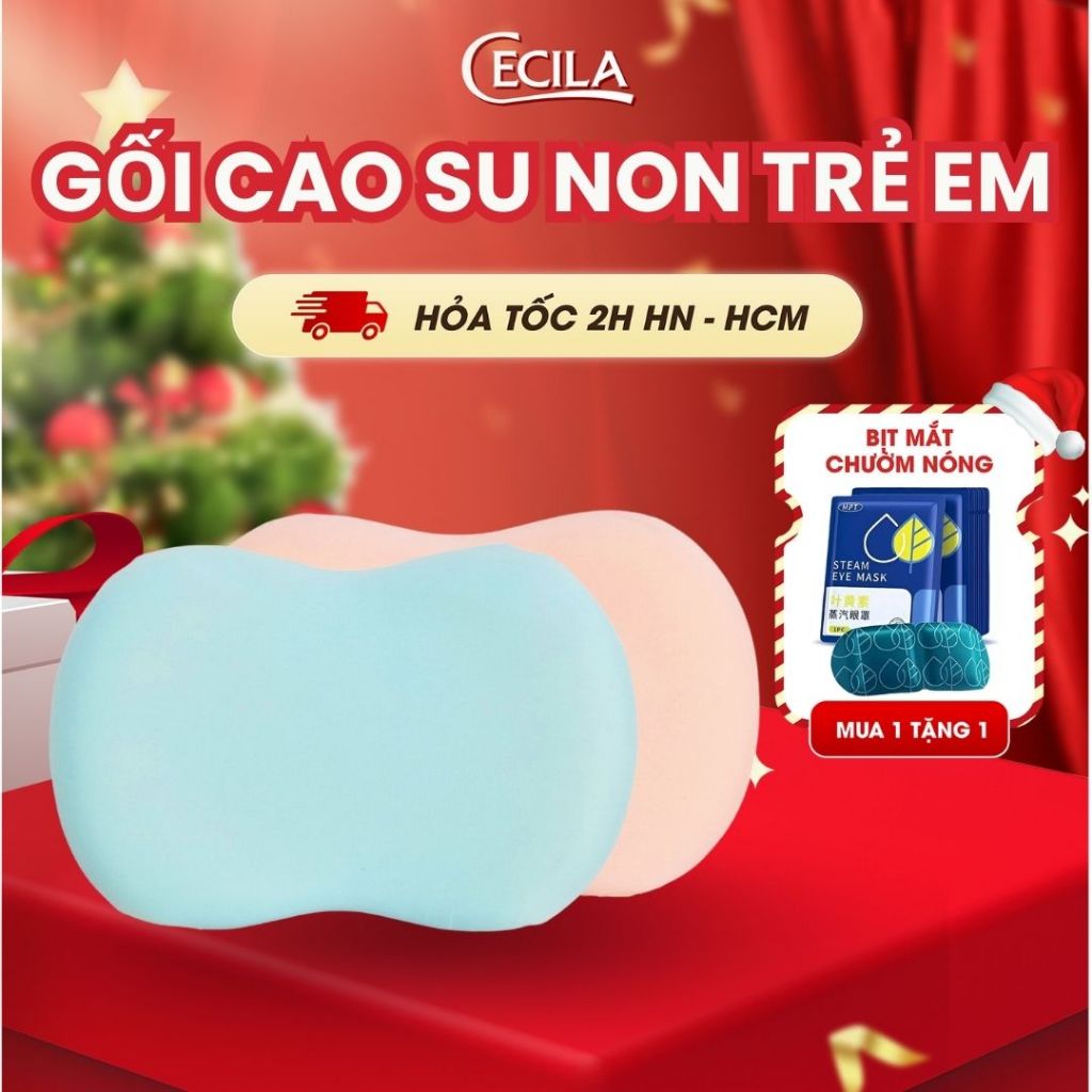 Gối cao su non CECILA thiết kế bụng mèo, chống đau mỏi cổ vai gáy, hỗ trợ ngủ ngon giấc