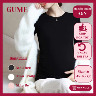  Áo giữ nhiệt bầu bigsize GUME chất tăm Hàn áo cổ 3 phân cổ tròn áo bầu thu đông AGN 