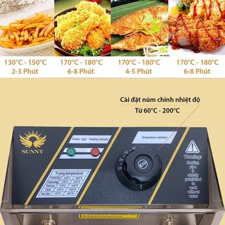 Bếp chiên 12 lít SUNNY 5000W chất liệu inox dày dặn, bền bỉ theo thời gian