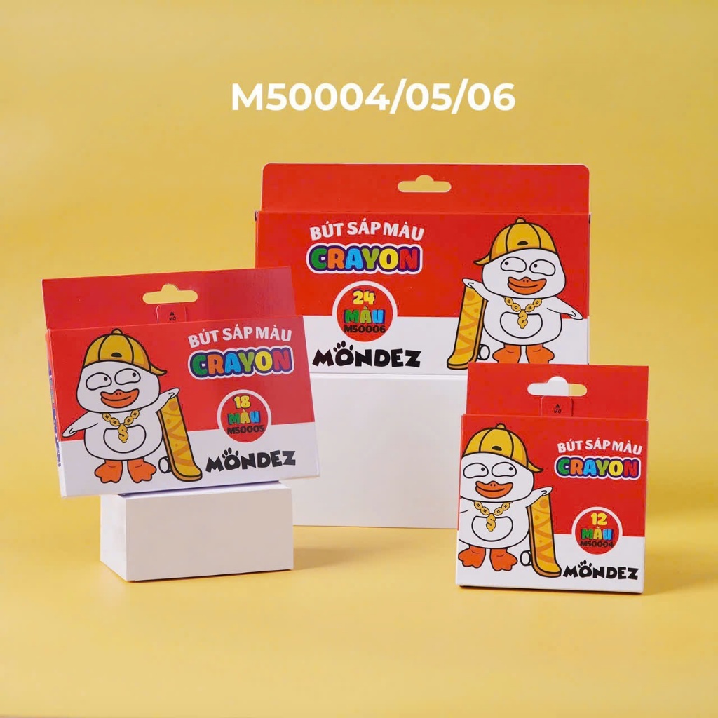 Bút sáp màu 24 màu crayon mondez màu học sinh