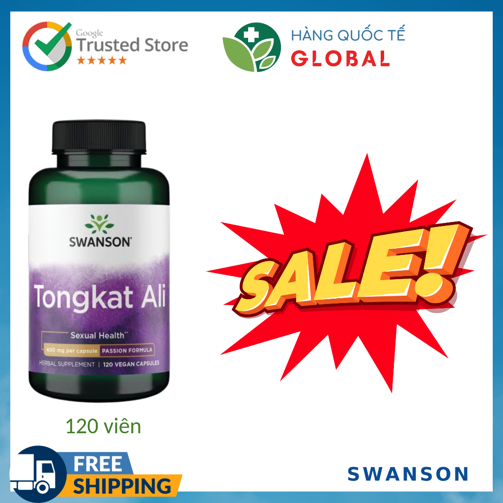[Global] SWANSON TONGKAT ALI, 120 viên, Hỗ trợ sức khỏe sinh lý nam giới