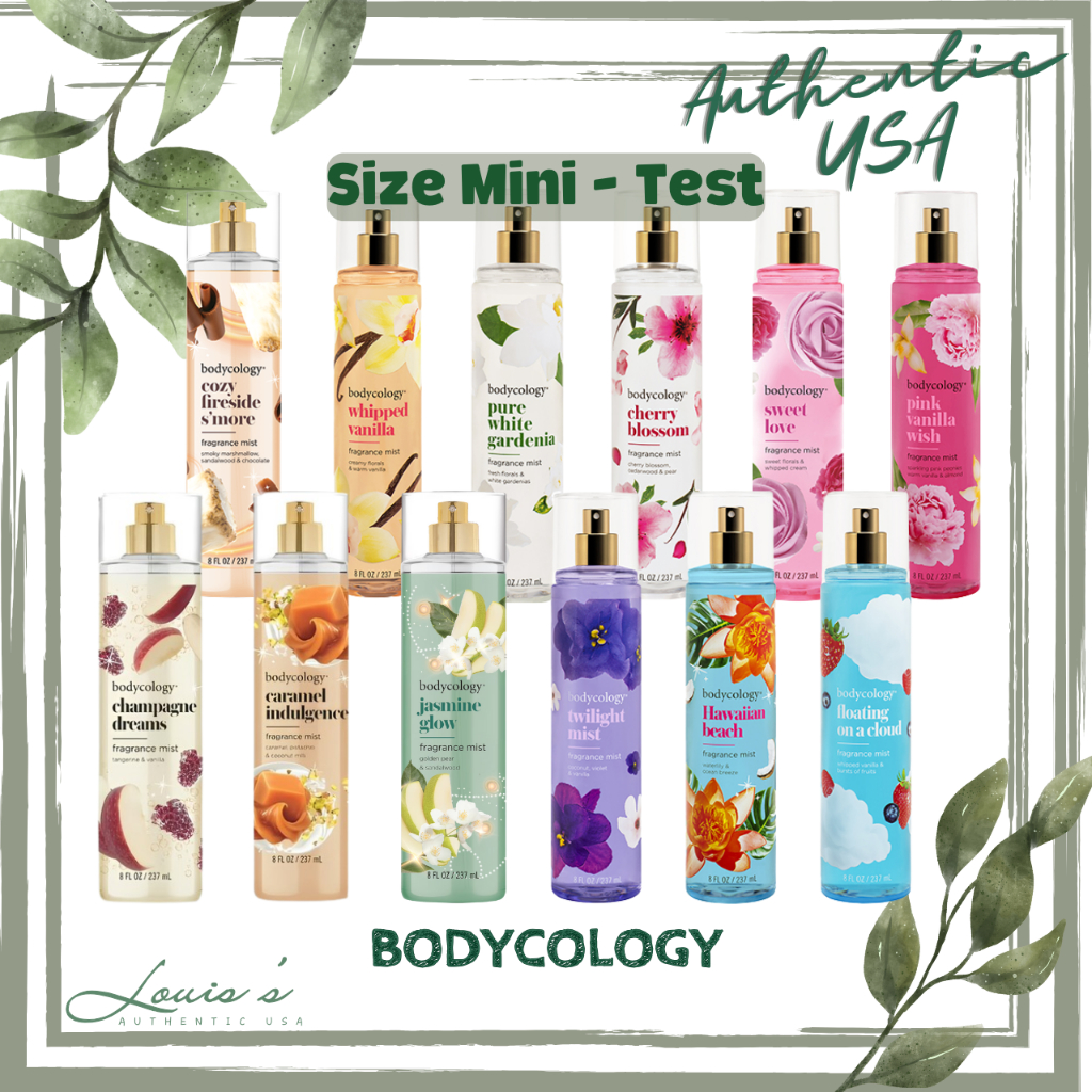 [ Mini ] (nhiều mùi) Body mist BODYCOLOGY Xịt thơm của Mỹ - COZY VANILLA CARAMEL JASMINE GARDENIA