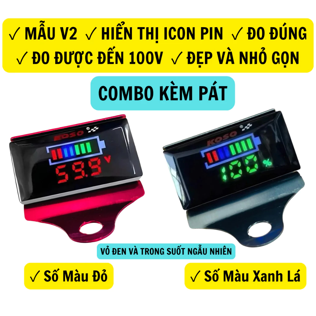 Đồng Hồ Volt Dải 7-100VOL – Báo Điện Áp Bằng LED – Có Pat Lắp 4 Điểm, Bền Đẹp Dễ Gắn