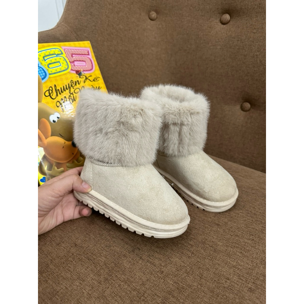 Boot cổ lông dành cho bé gái - Giầy bốt Boot lông sang xịn - Bốt lông bé gái