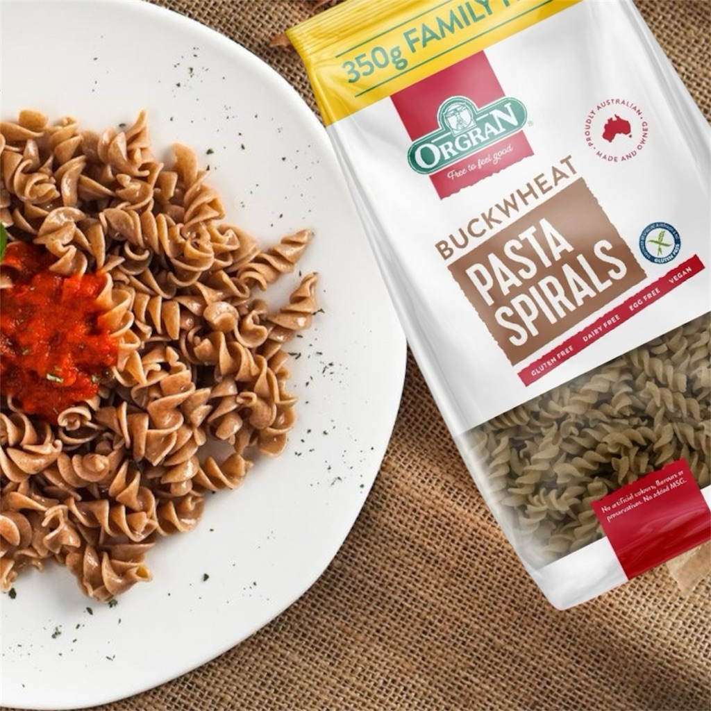 Nui Xoắn Kiều Mạch Không Gluten Orgran-250g- Gluten free Buckwheat Pasta Spirals