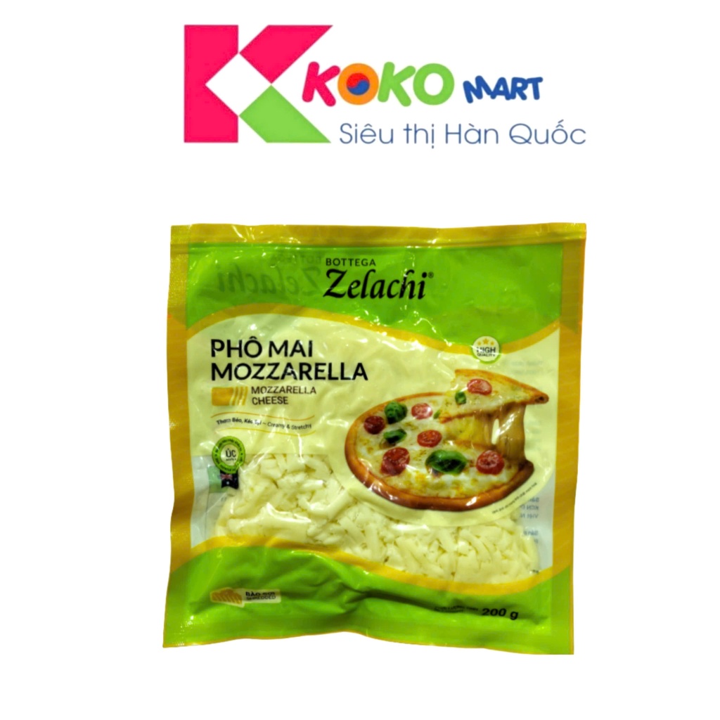 (Giao HCM) Phô Mai Bào Mozzarella Zelachi 200g
