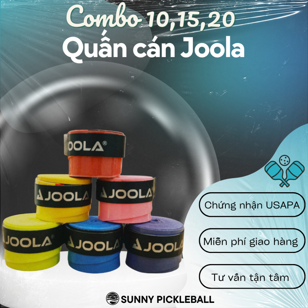 Combo 10-15-20 Quấn Cán Vợt JOOLA – Chống Trơn Trượt, Thấm Hút Mồ Hôi, Êm Tay, Độ Bền Cao