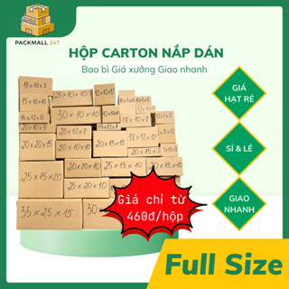 Combo 10 Hộp Carton Đối Khẩu Đầy Đủ Kích Thước Tiết Kiệm Thời Gian, Chi Phí, Giá Cả Tốt Packmall247