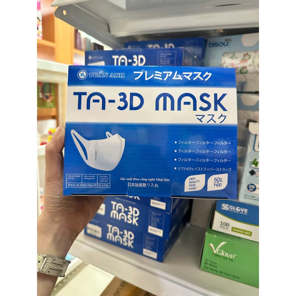 Khẩu trang 3D TUẤN ANH (Hộp 50 cái - trắng)