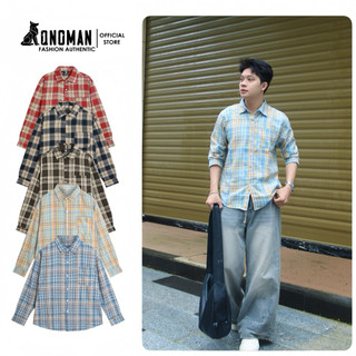  Áo Sơ Mi Caro Nam Nữ Dài Tay Unisex QNOMAN - Chất Flannel Cao Cấp Form Rộng Trẻ Trung Năng Động 