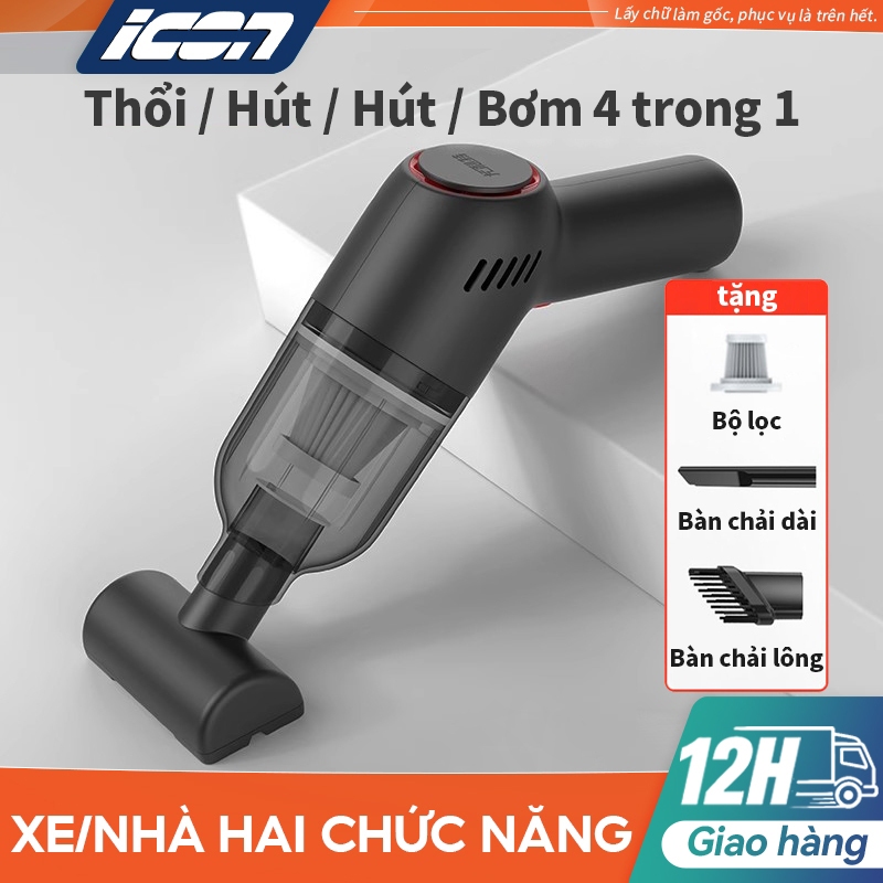 Máy Hút Bụi Cầm Tay Mini Không Dây ICON - Lực Hút 50.000Pa, Hút Bụi Ô Tô, Giường Nệm Hiệu Quả