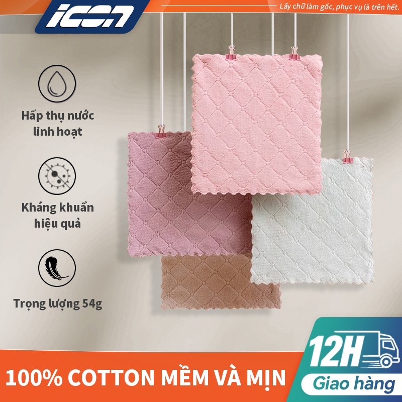 bát đĩa, cốc chén thấm nước chống dính dầu mỡ hai mặt lau bếp đa năng 2 mặt siêu thấm nước