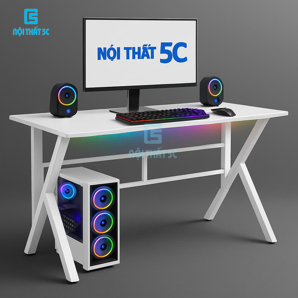 Bàn gaming K Speed Nội Thất 5C chân sắt hộp 4x4cm, mặt bàn gỗ công nghiệp mdf, bàn làm việc học tập 