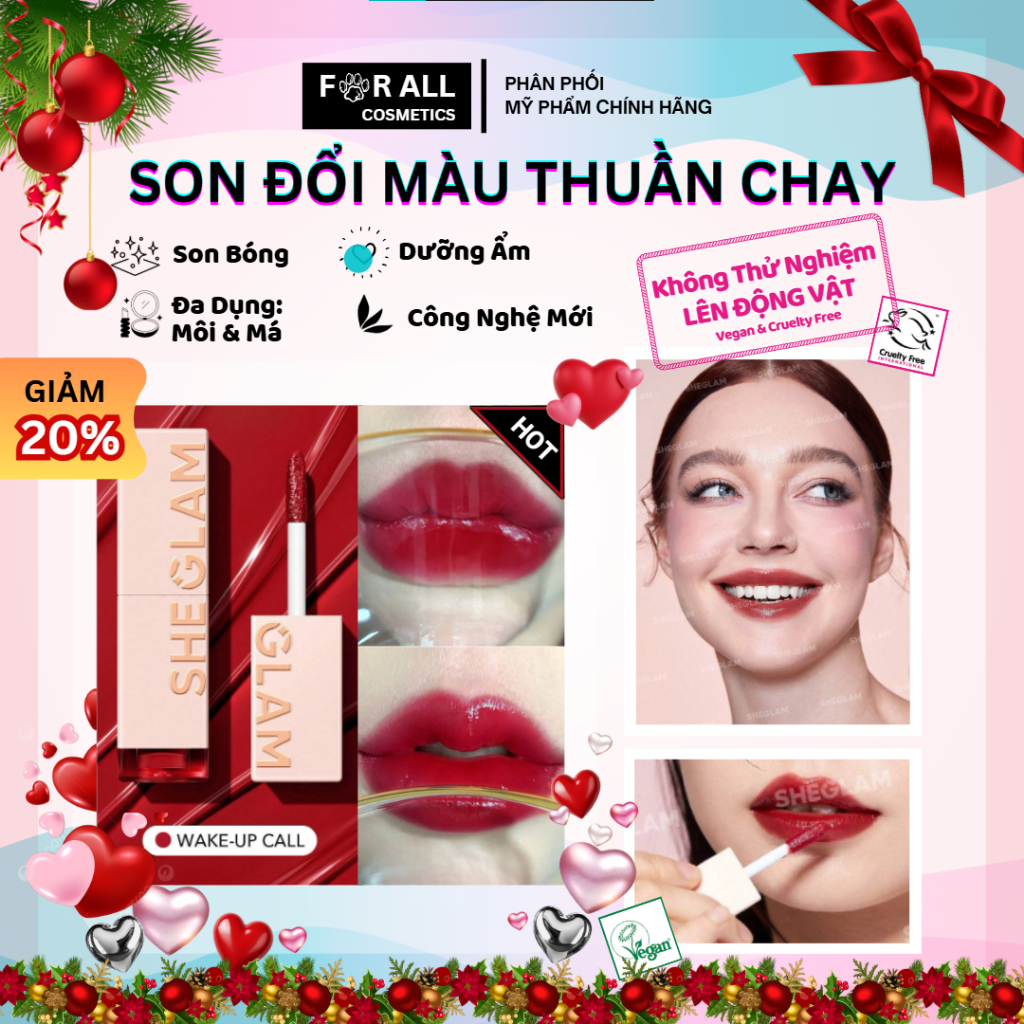 [CHÍNH HÃNG] Son Đổi Màu SHEGLAM, Dưỡng Ẩm, Lâu Trôi - Take A Hint Lip Tint-Cheeky