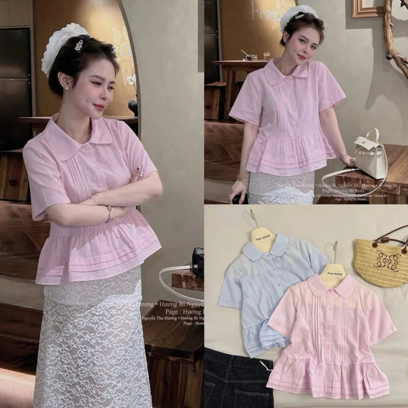 [Peinn] [Bảng màu new 2025] Áo Sơ mi cổ sen xếp li 8 màu 12 THÁNG SÁU MA6029