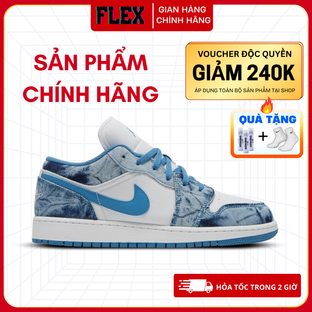 Giày sneaker JD1 Low SE Washed Denim chính hãng FLEX SHOES