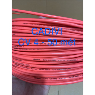  Cadivi - giá 50 mét dây điện Cadivi CV4.0 đơn 7 sợi đồng bên trong 