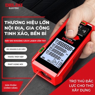  Thước Đo Khoảng Cách Laser Delixi Màn Hình LCD Tính Diện Tích Thể Tích Đo Gián Tiếp Chính Hãng 