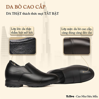[8CM] Giày Nam Đế Cao T&Tra T76 Đen - Ít Dốc