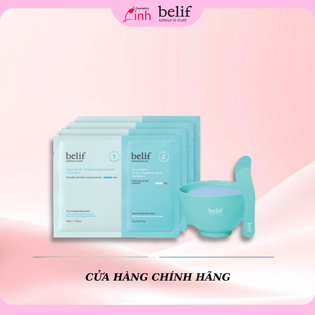 [Hàng Chính Hãng] Mặt Nạ Thạch Belif Aqua Bomb Frozen Modeling Mask 4PCS