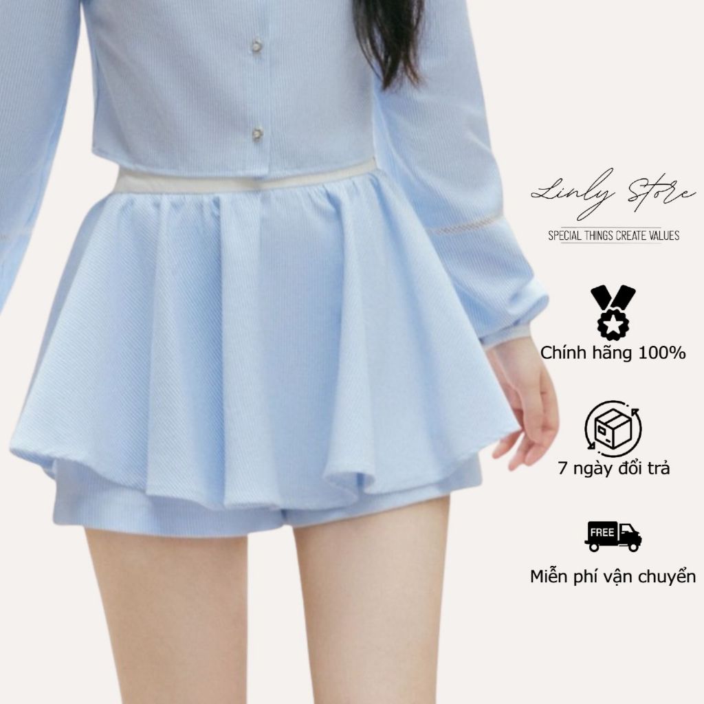 --[XH]--Chân váy xoè bồng kẻ oxford, quần váy dáng ngắn tiểu thư Linly Store CV-N37