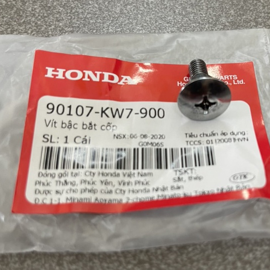 ốc bắt cốp cánh bửng dưới xe wave nhỏ, zx 100 chính hãng 90107KW7900