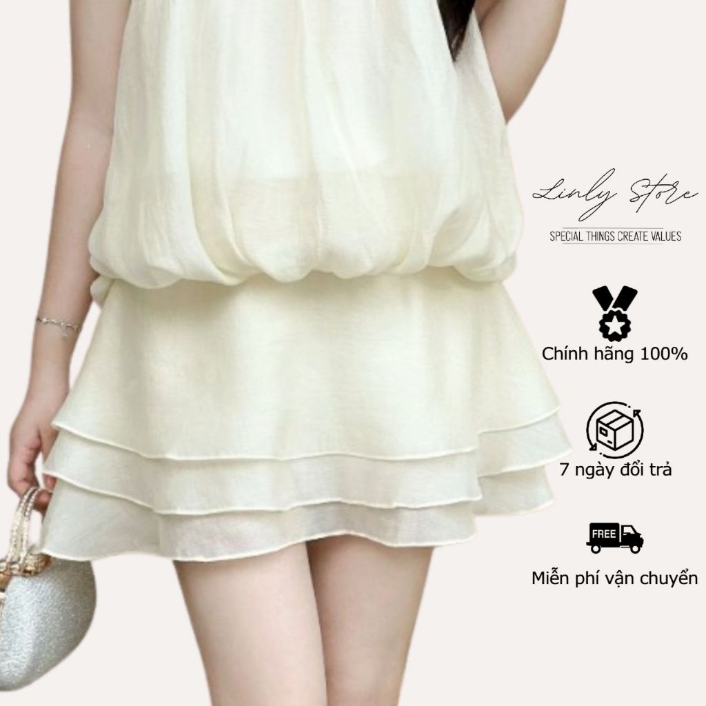 --[XH]--Chân váy xoè dáng ngắn nàng thơ đi biển tiểu thư Linly Store CV-N34