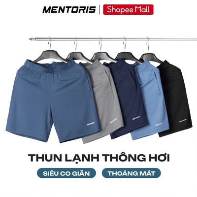 Quần Short Thể Thao Nam MENTORIS, Vải Thun Lạnh Thông Hơi,Thoáng Mát,Siêu Co Giãn Bền Màu MASR25S002