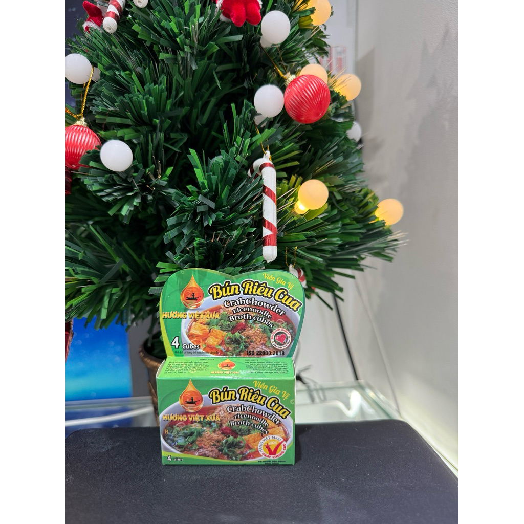 2 hộp gia vị bún riêu cua hãng Hương Việt Xưa 8viên 150g