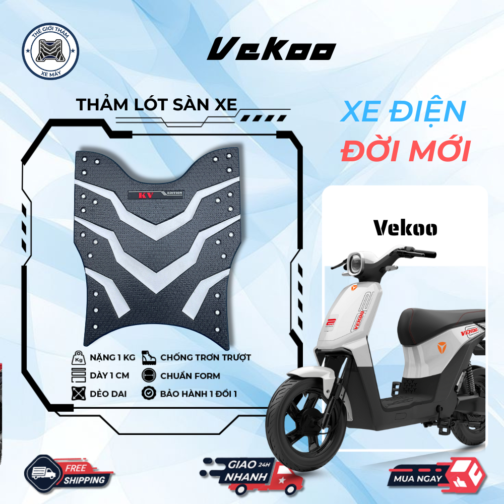 Thảm lót xe điện VEKOO chất liệu cao su dày dặn chống trơn trượt bền bỉ